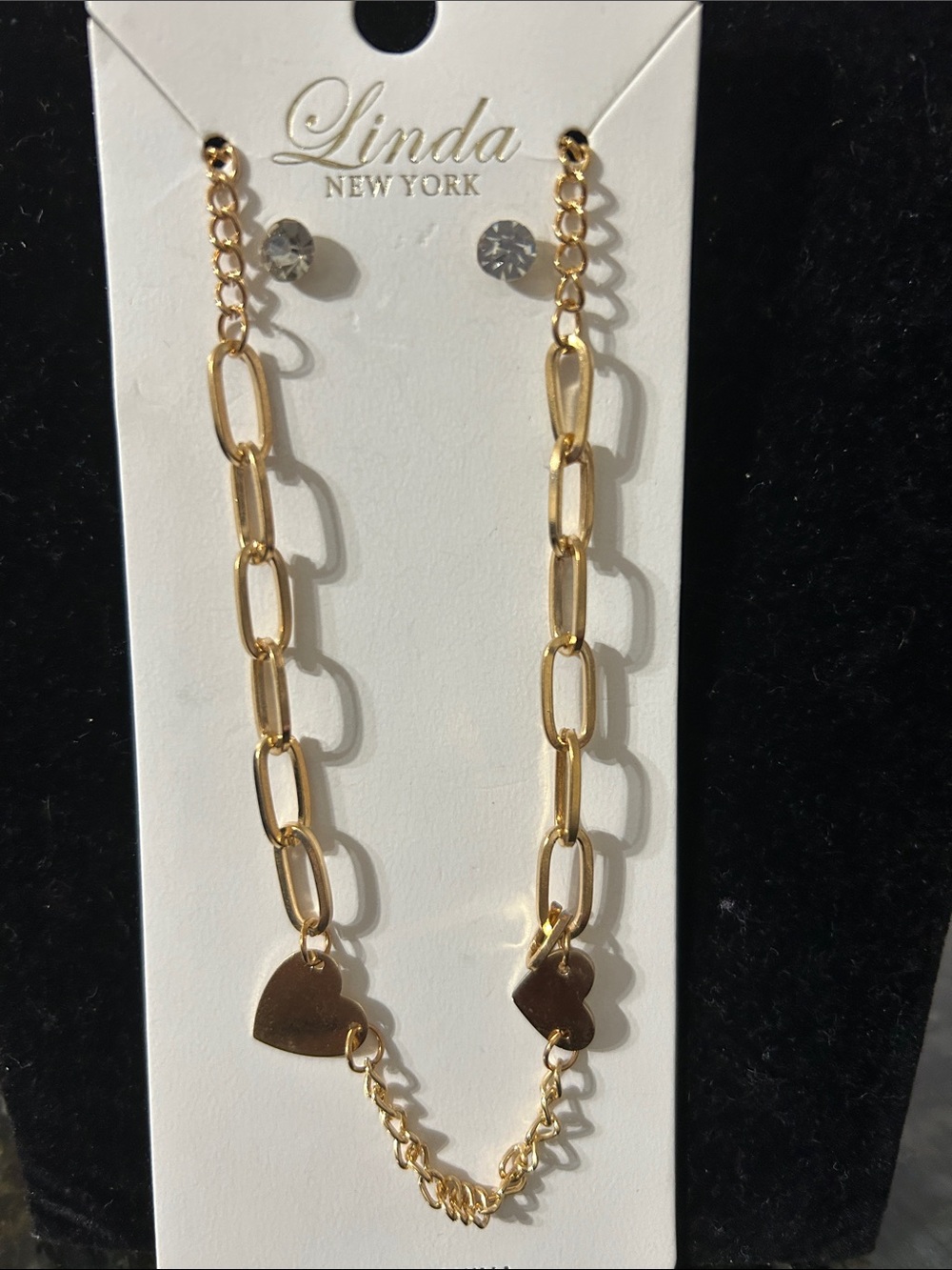 Gold Heart Link Chain Necklace for Women